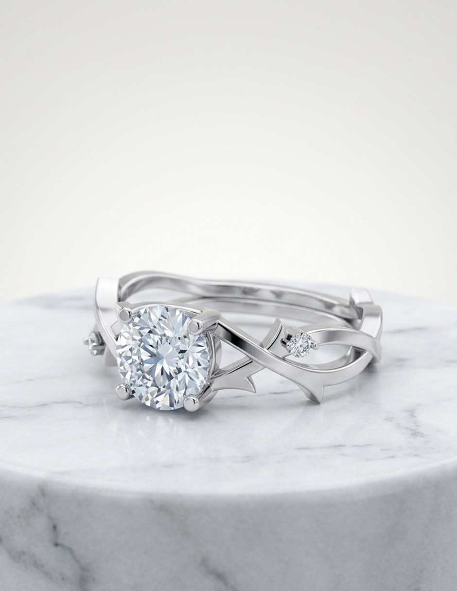 Anillo de compromiso de oro 9 k zirconia cúbica 7