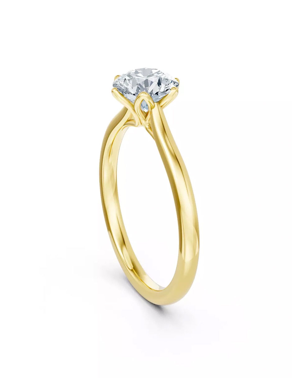 Anillo de compromiso de oro 14 k zirconia cúbica 3