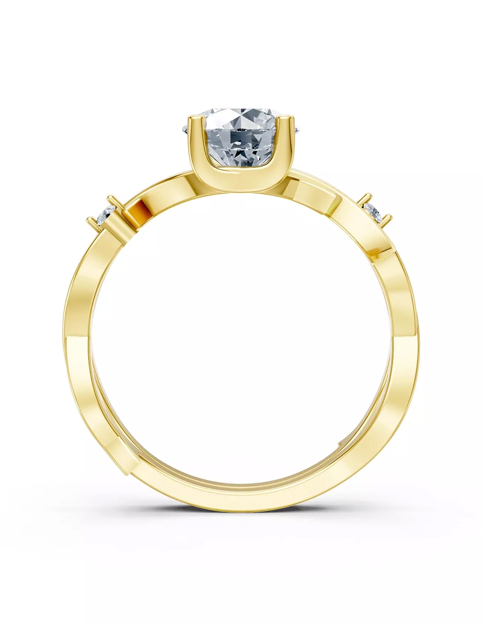 Anillo de compromiso de oro 14 k zirconia cúbica 2