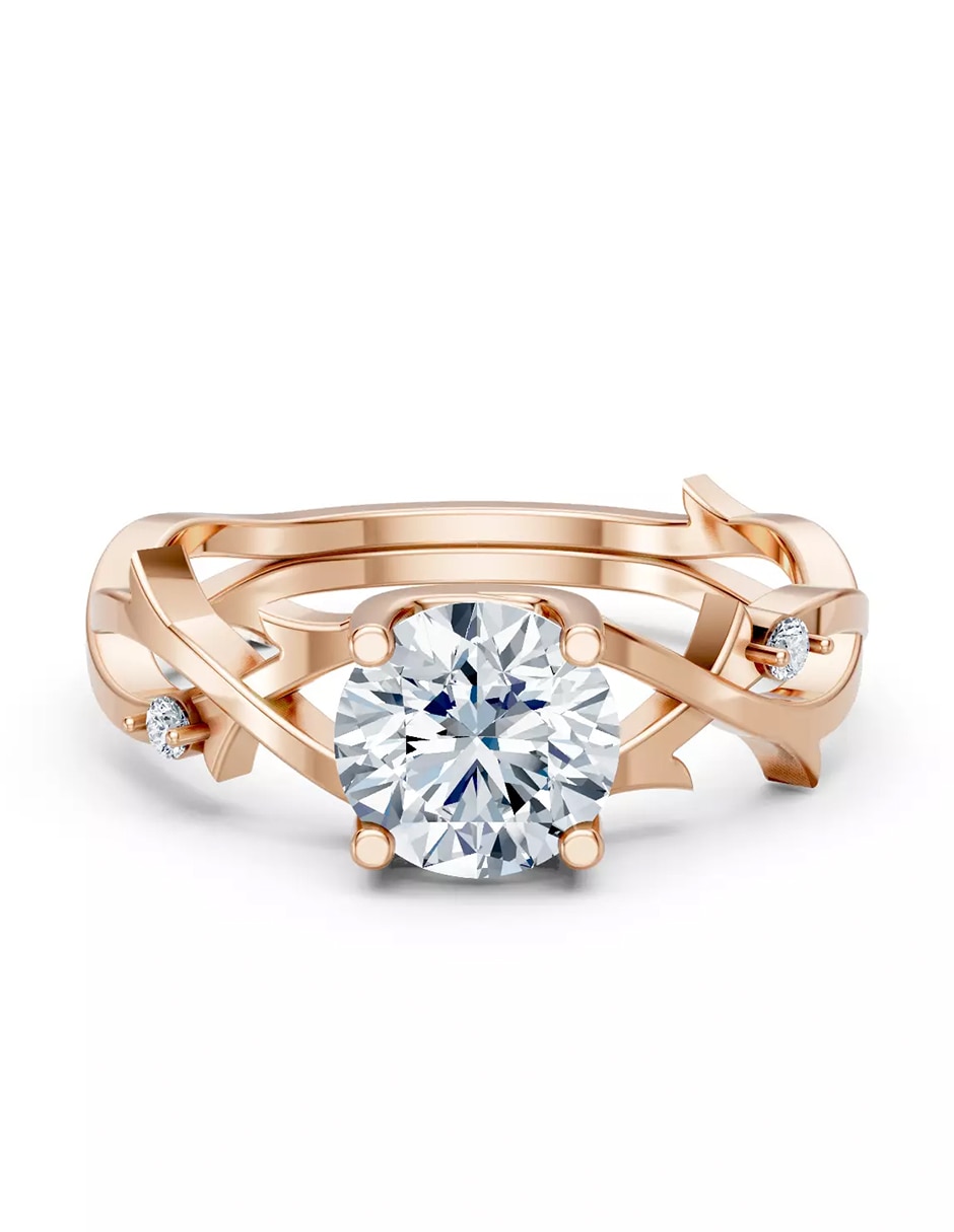 Anillo de compromiso de oro 14 k zirconia cúbica 1