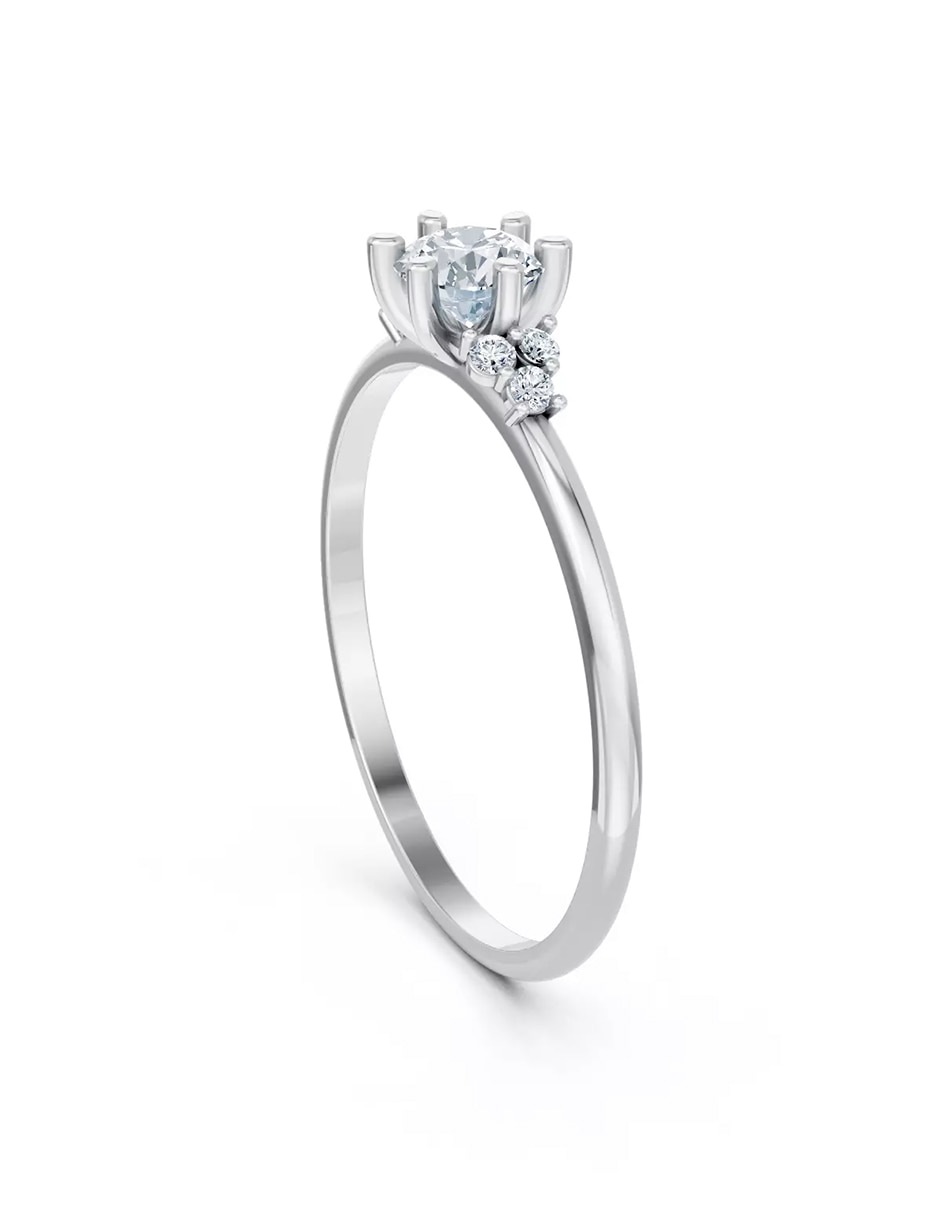 Anillo de compromiso de oro 9 k zirconia cúbica 3