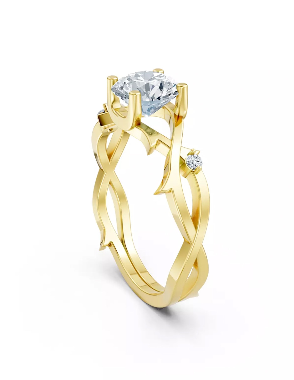 Anillo de compromiso de oro 9 k Amore Mio zirconia cúbica