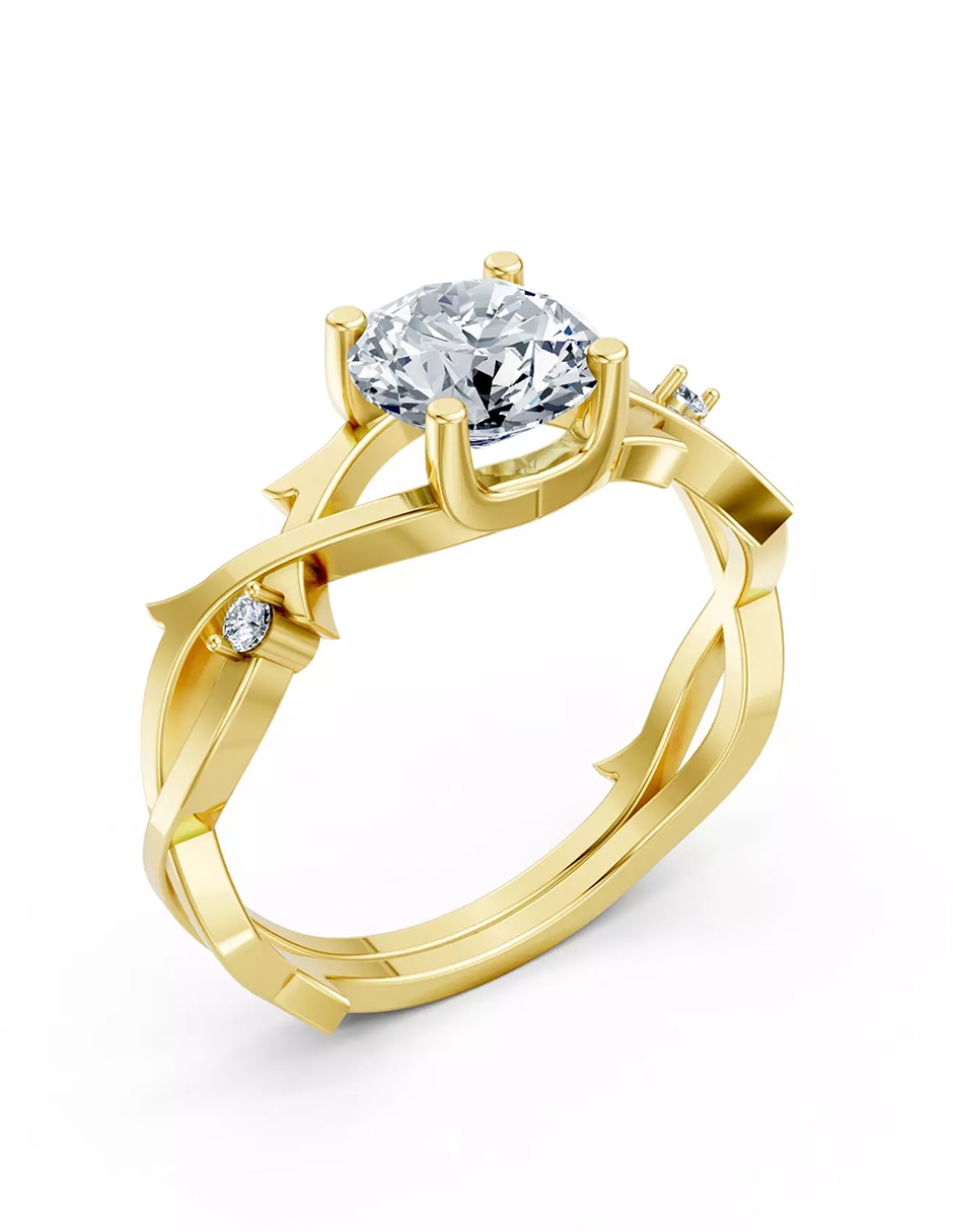 Anillo de compromiso de oro 9 k Amore Mio zirconia cúbica