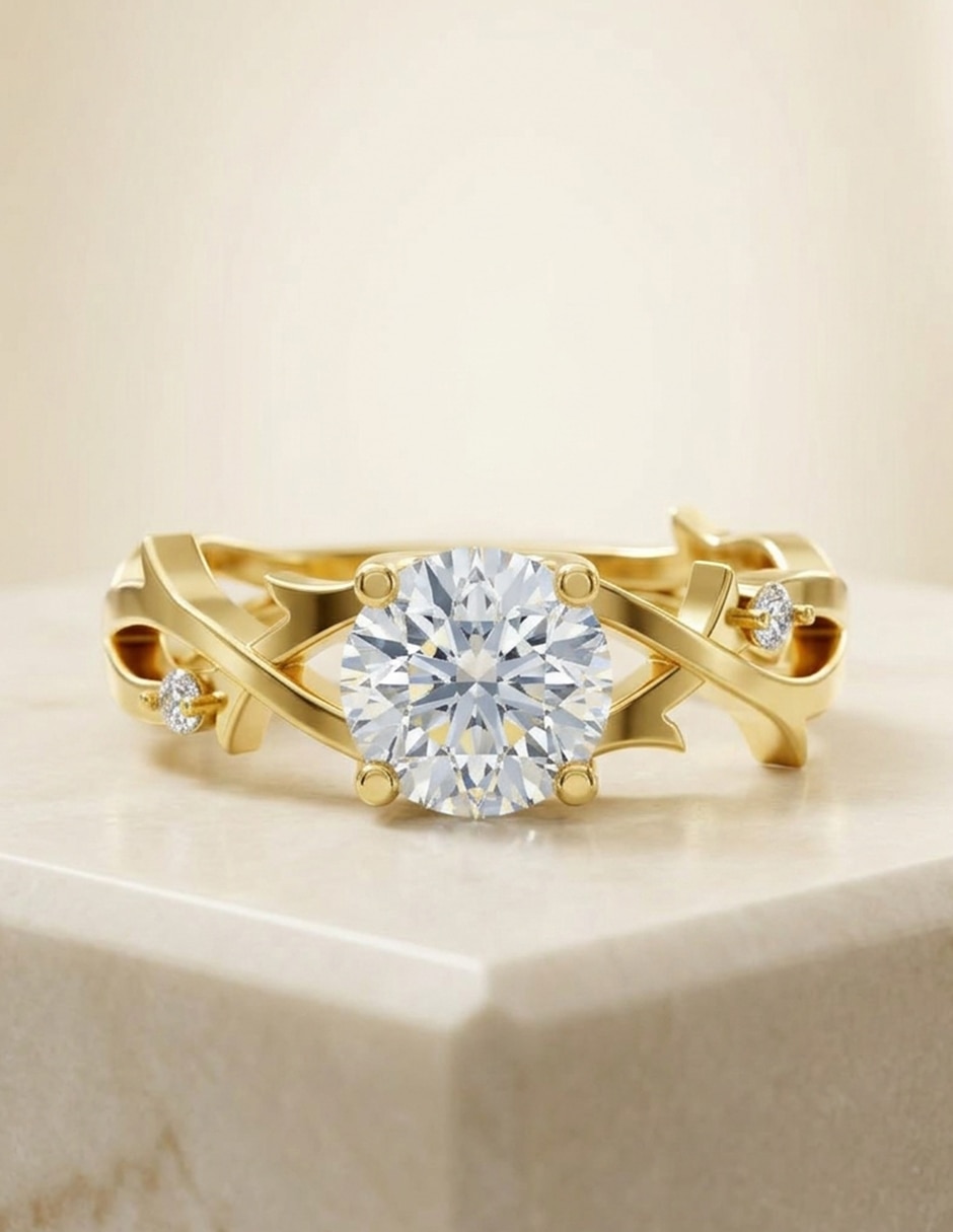 Anillo de compromiso de oro 9 k Amore Mio zirconia cúbica