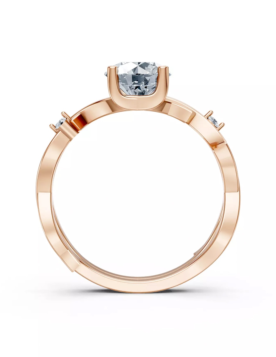 Anillo de compromiso de oro 18 k zirconia cúbica 2
