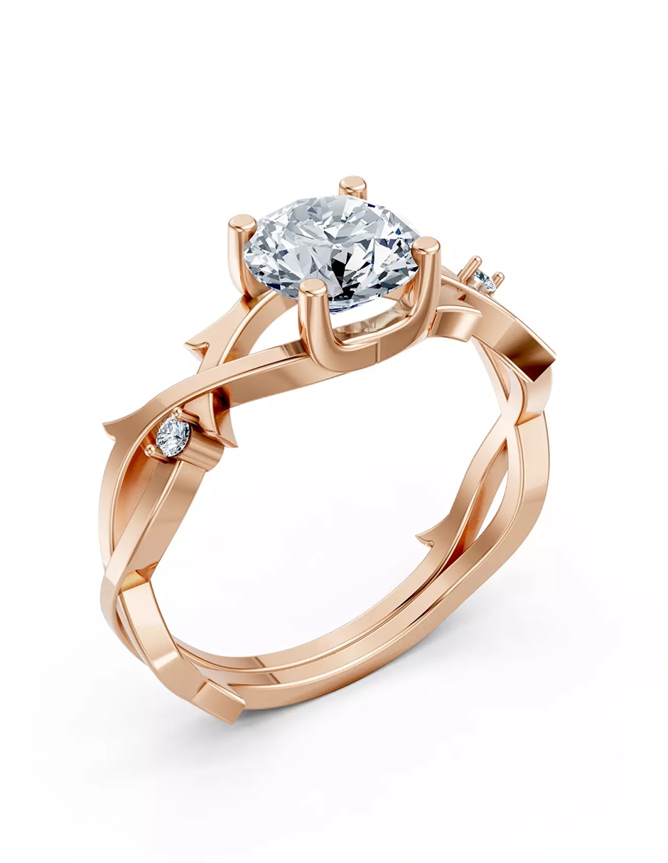 Anillo de compromiso de oro 18 k zirconia cúbica 4