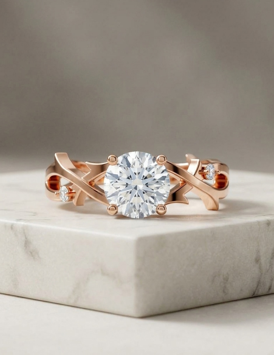 Anillo de compromiso de oro 18 k zirconia cúbica 7