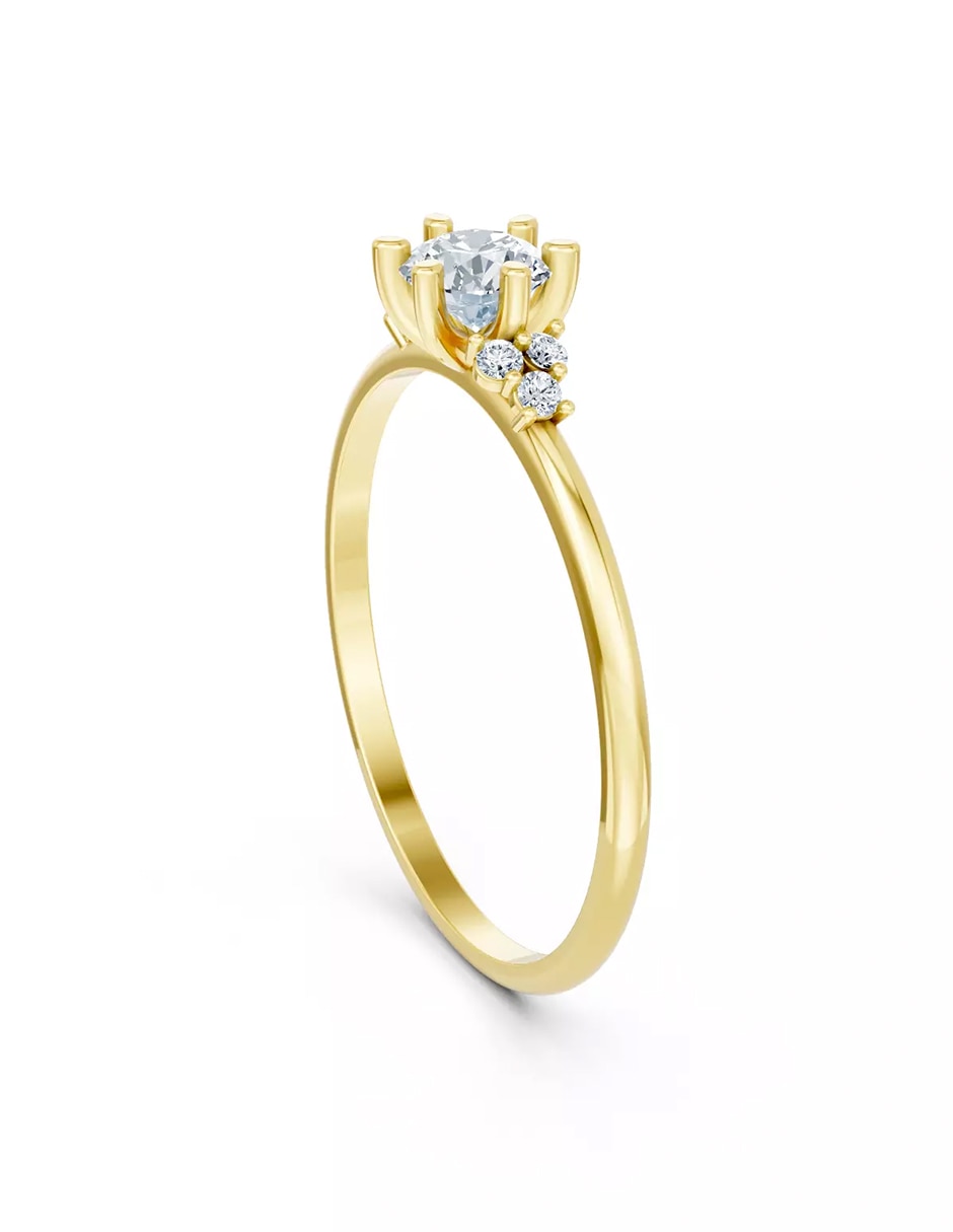 Anillo de compromiso de oro 9 k Amore Mio zirconia cúbica