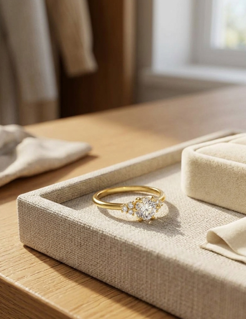 Anillo de compromiso de oro 9 k Amore Mio zirconia cúbica