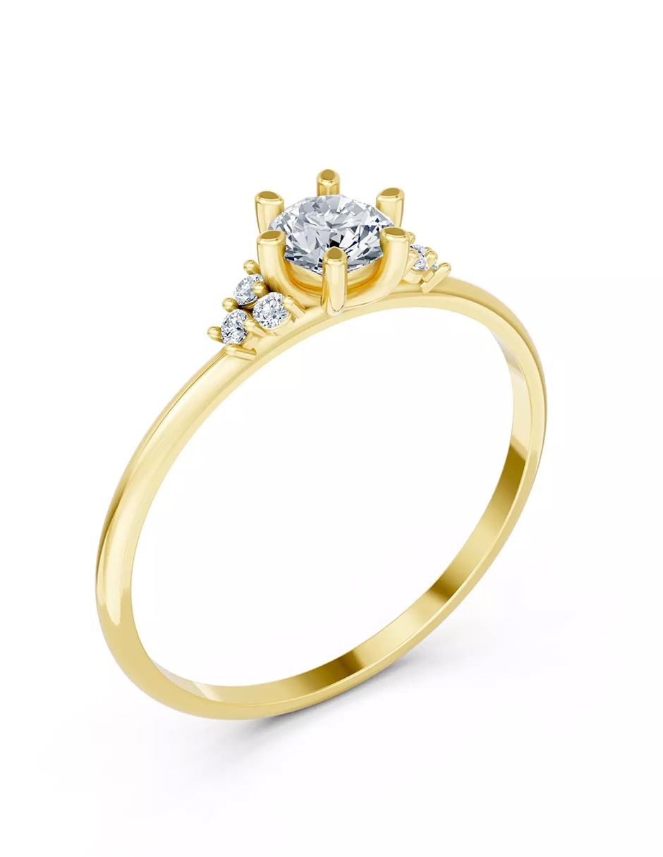 Anillo de compromiso de oro 9 k Amore Mio zirconia cúbica