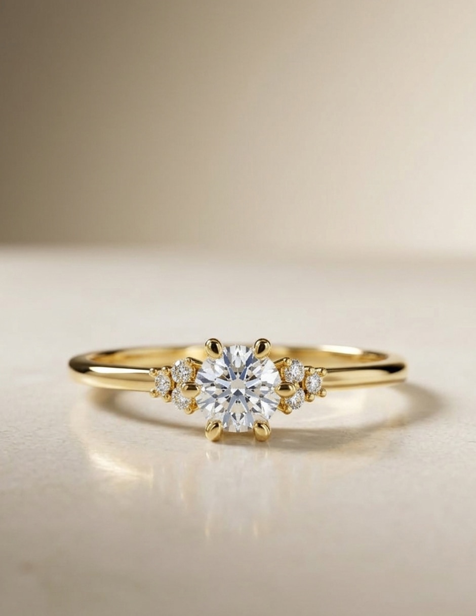 Anillo de compromiso de oro 9 k Amore Mio zirconia cúbica
