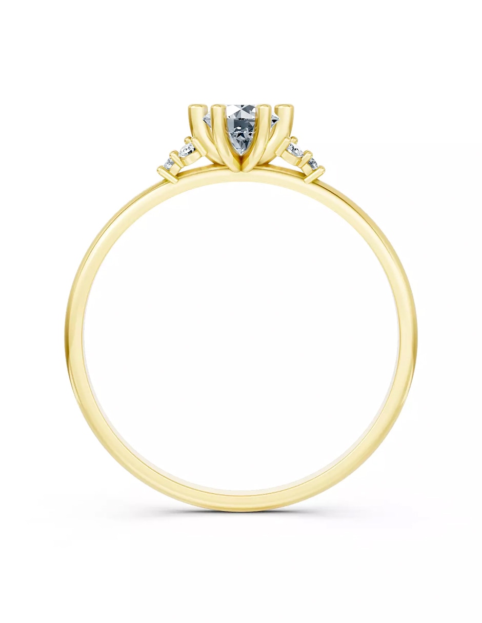 Anillo de compromiso de oro 14 k zirconia cúbica 2