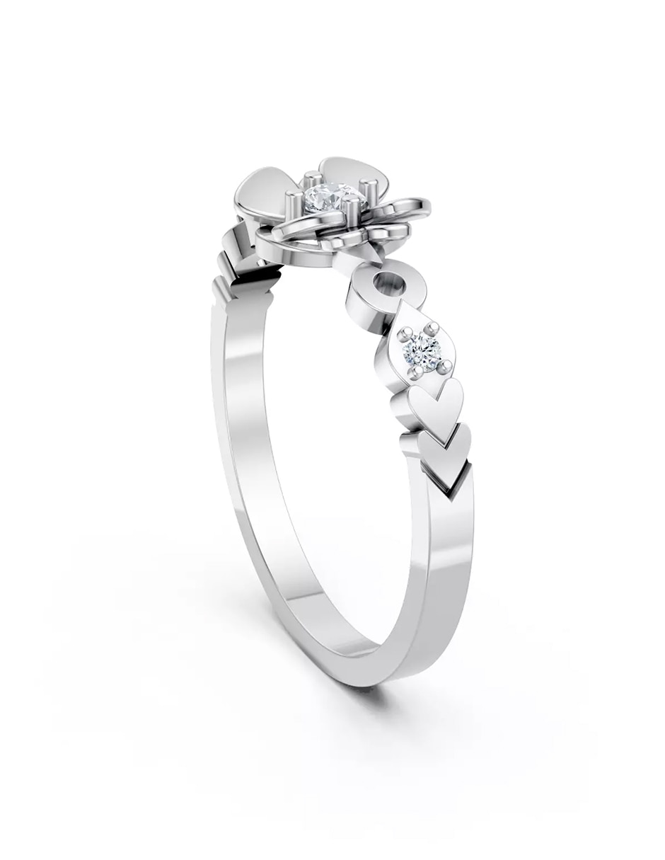 Anillo de compromiso de oro 14 k zirconia cúbica 3