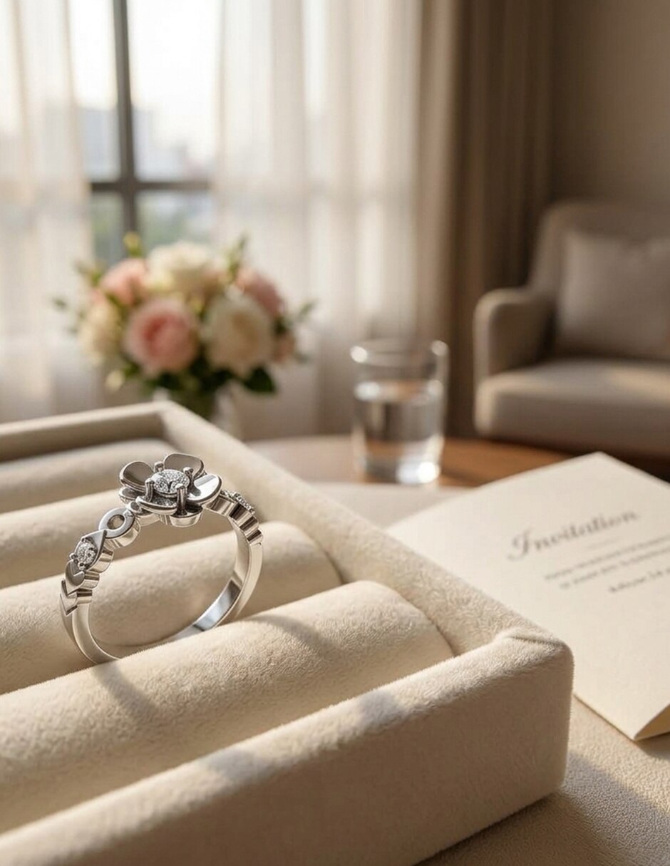 Anillo de compromiso de oro 14 k zirconia cúbica 7