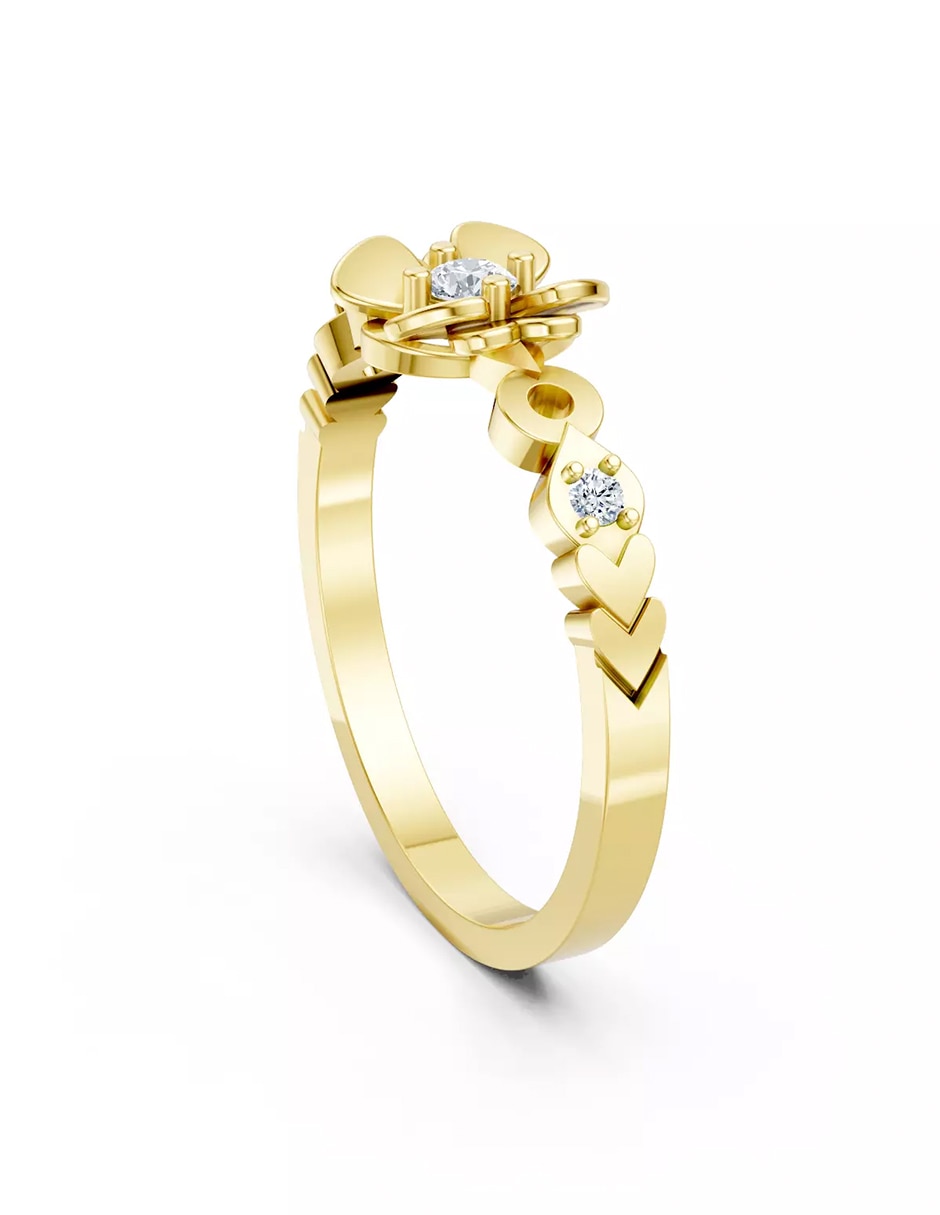 Anillo de compromiso de oro 9 k Amore Mio zirconia cúbica