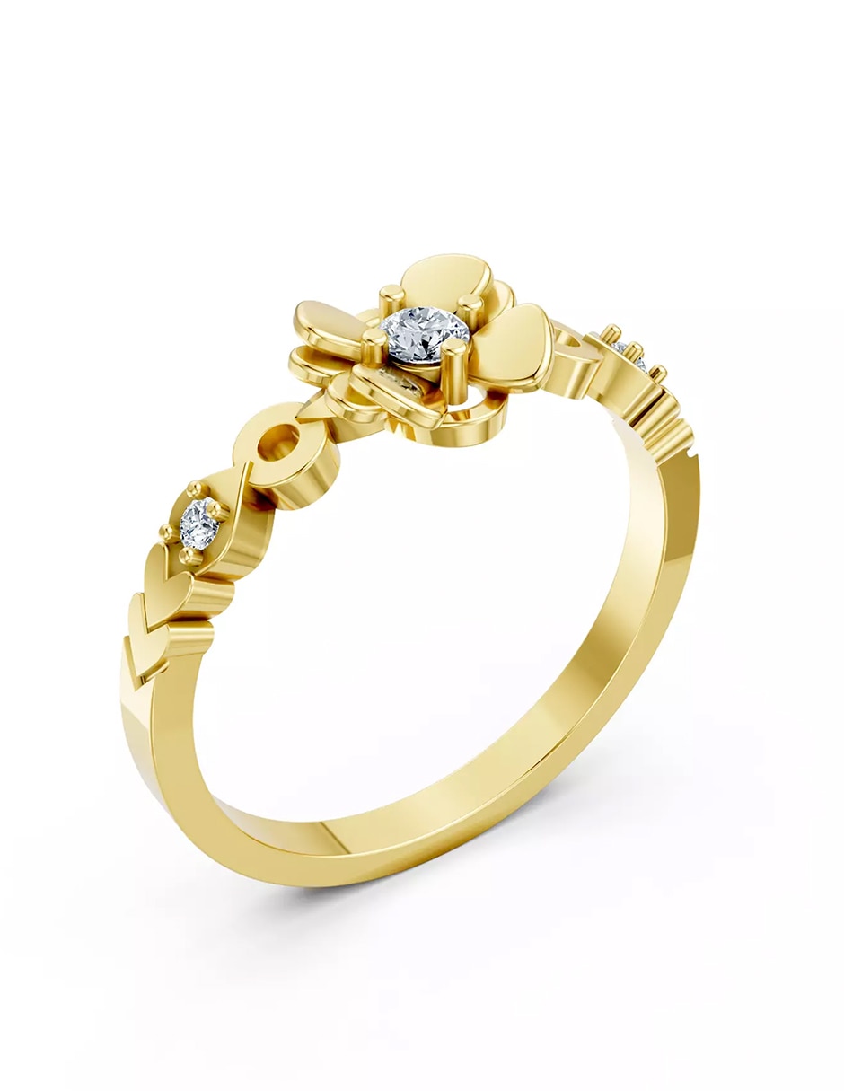 Anillo de compromiso de oro 9 k Amore Mio zirconia cúbica