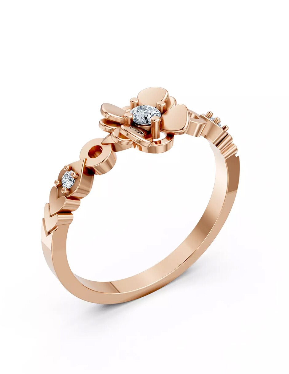 Anillo de compromiso de oro 9 k 5