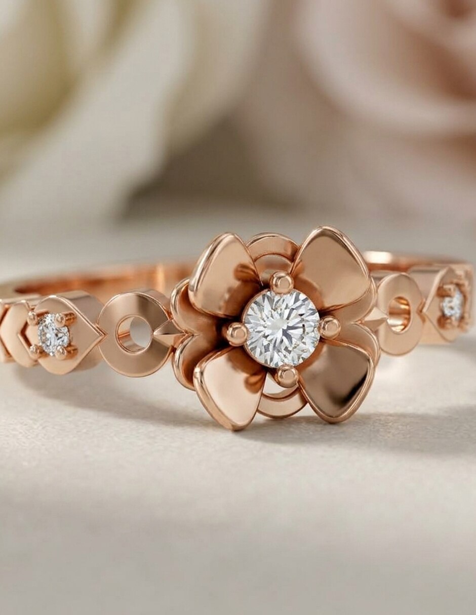 Anillo de compromiso de oro 9 k 7