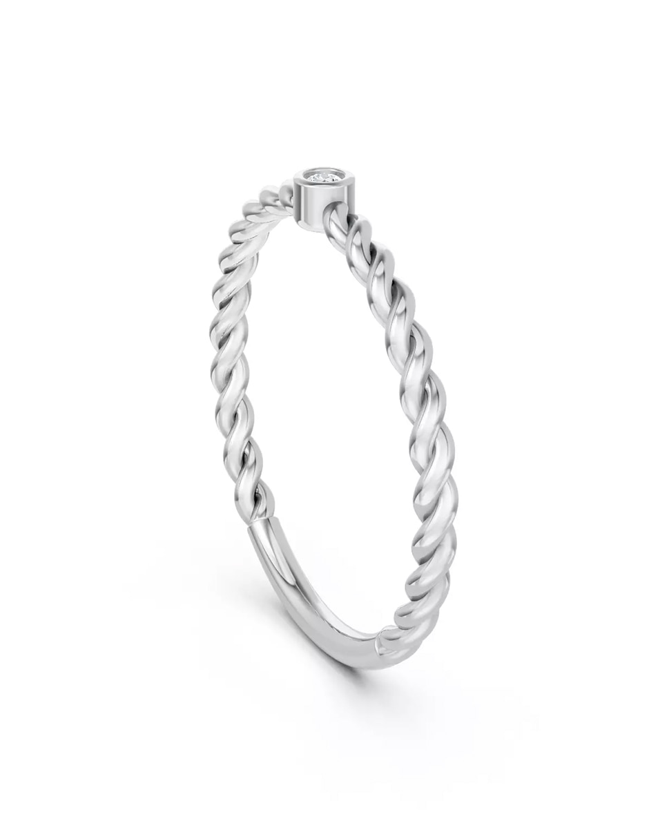 Anillo de compromiso de oro 9 k zirconia cúbica 3