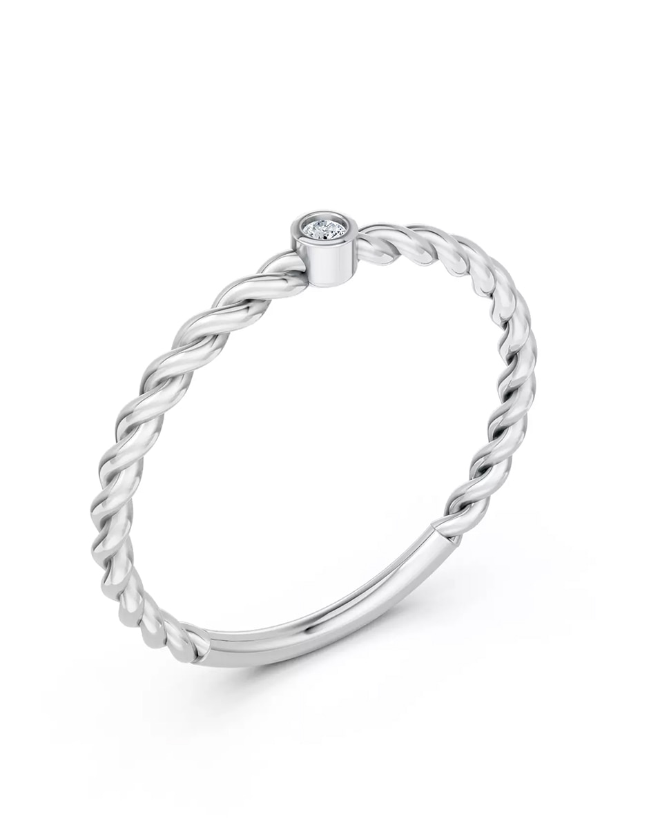 Anillo de compromiso de oro 9 k zirconia cúbica 5