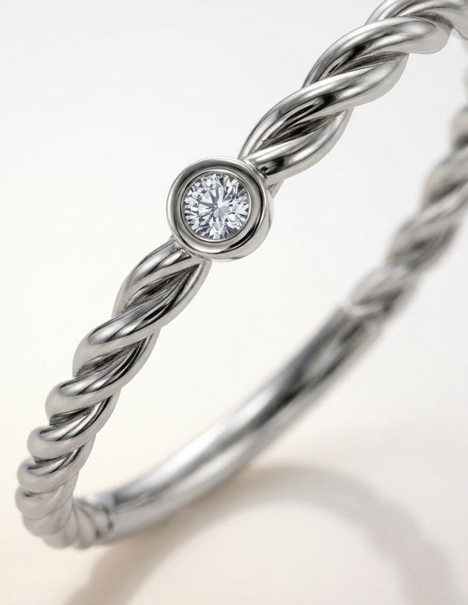 Anillo de compromiso de oro 9 k zirconia cúbica 7