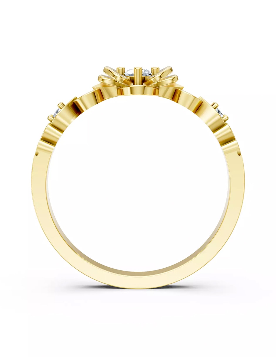 Anillo de compromiso de oro 14 k Amore Mio zirconia cúbica