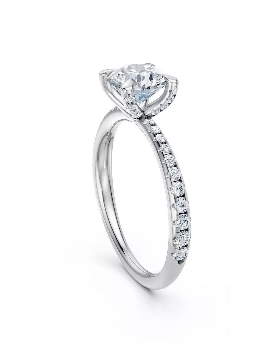 Anillo de compromiso de oro 14 k zirconia cúbica 3