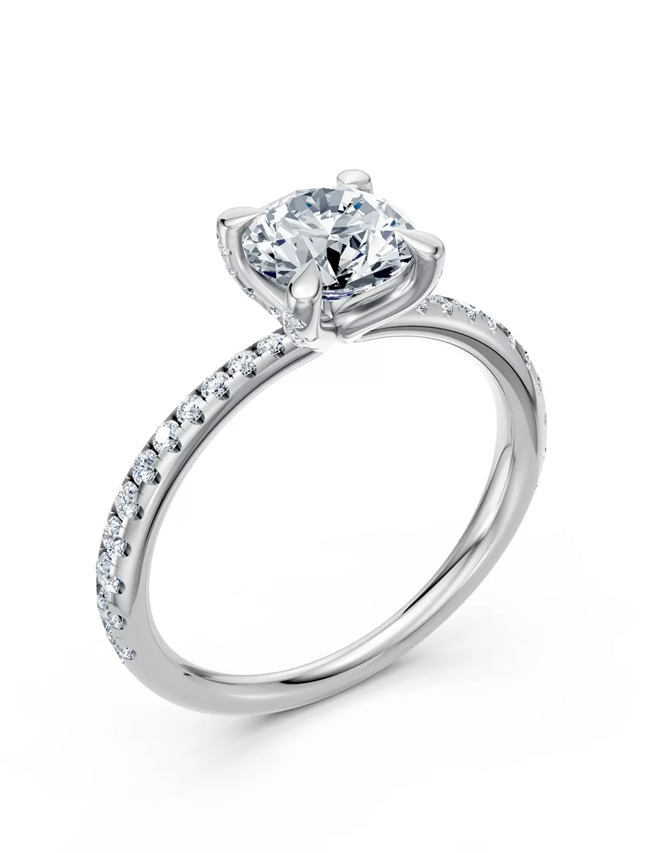 Anillo de compromiso de oro 14 k zirconia cúbica 6