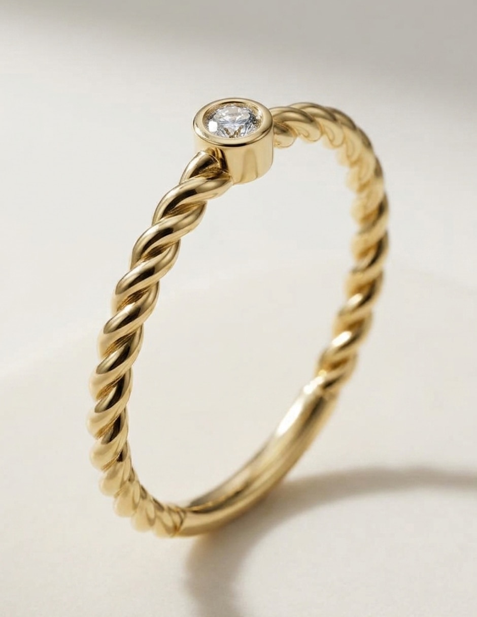 Anillo de compromiso de oro 18 k zirconia cúbica 5