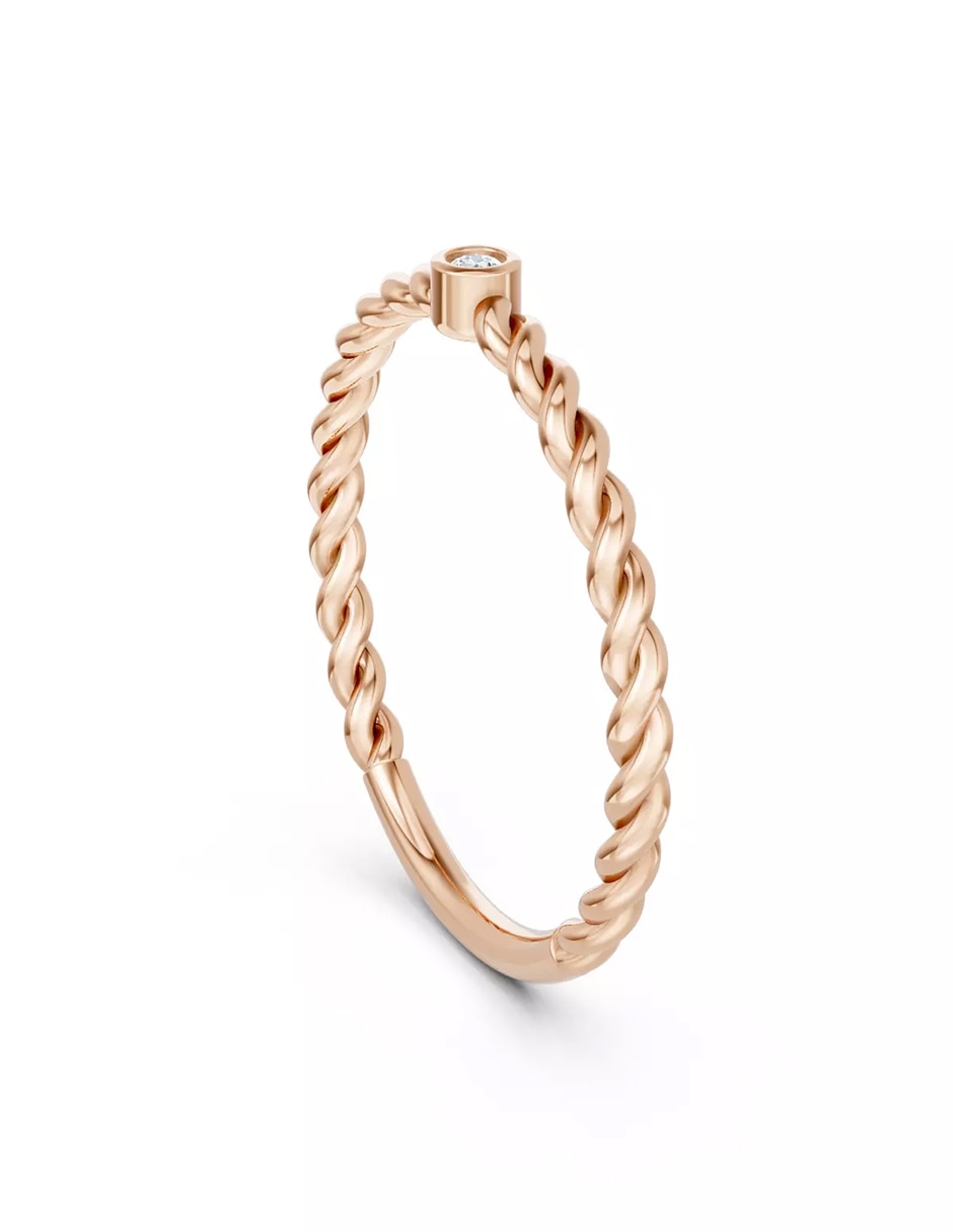 Anillo de compromiso de oro 18 k zirconia cúbica 4