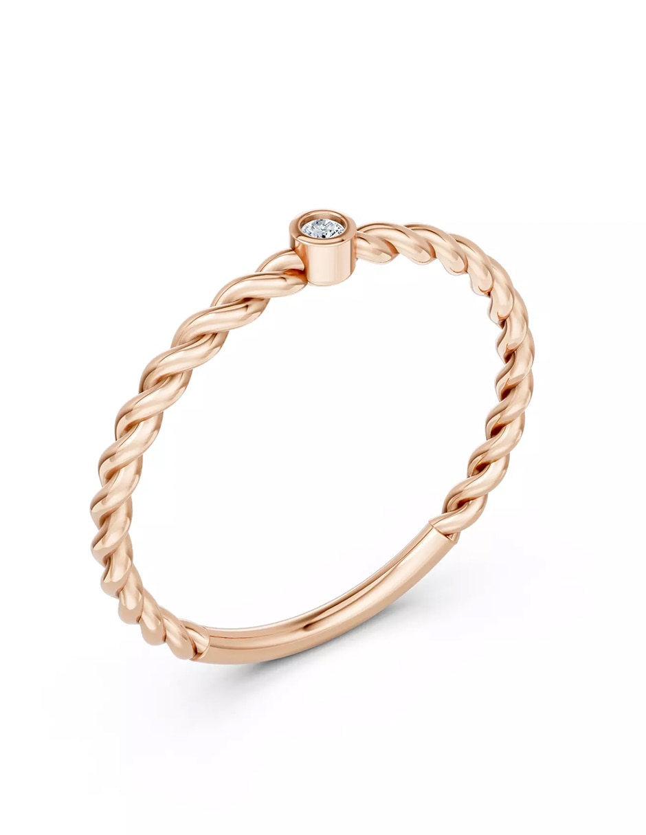 Anillo de compromiso de oro 18 k zirconia cúbica 5