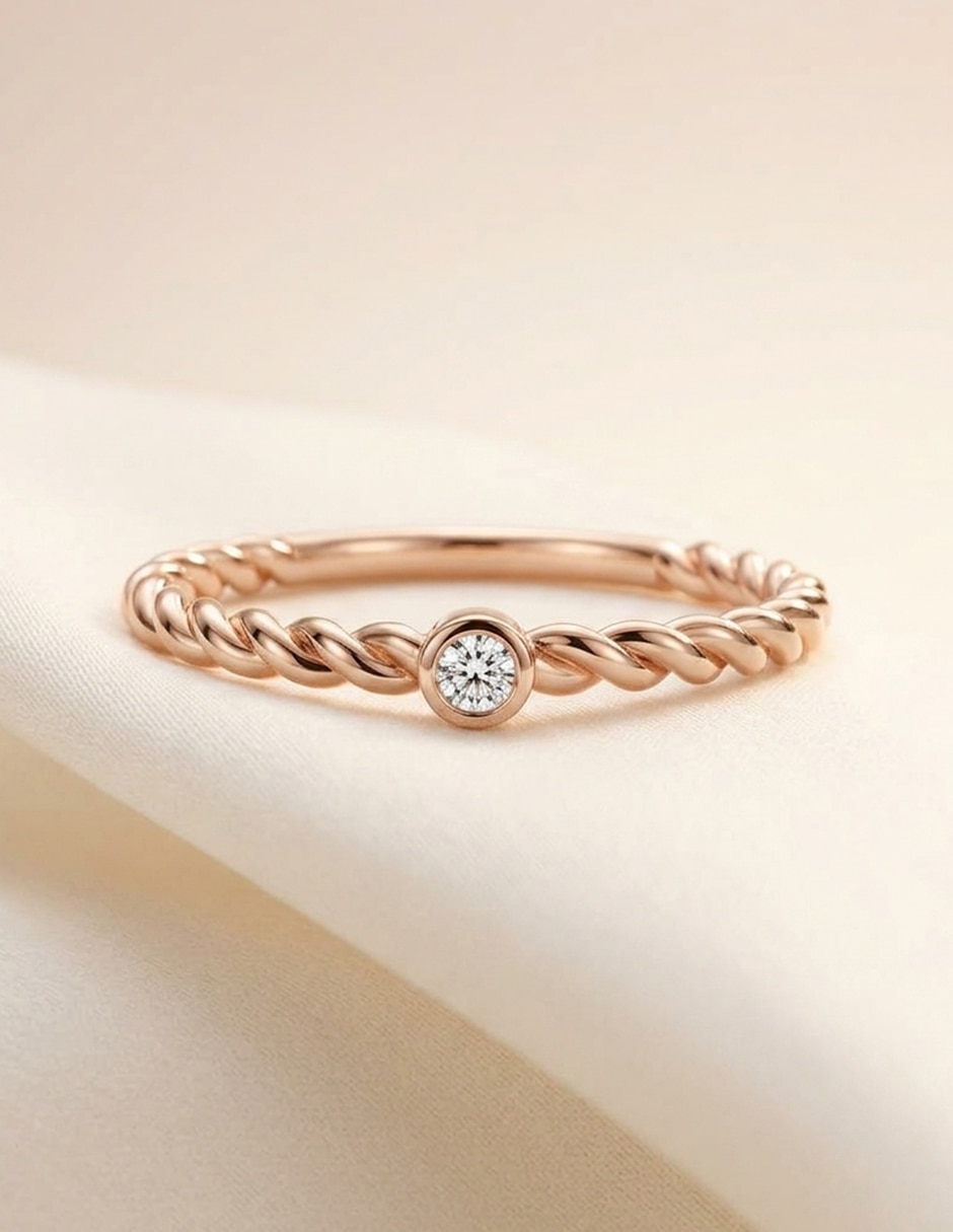 Anillo de compromiso de oro 18 k zirconia cúbica 7