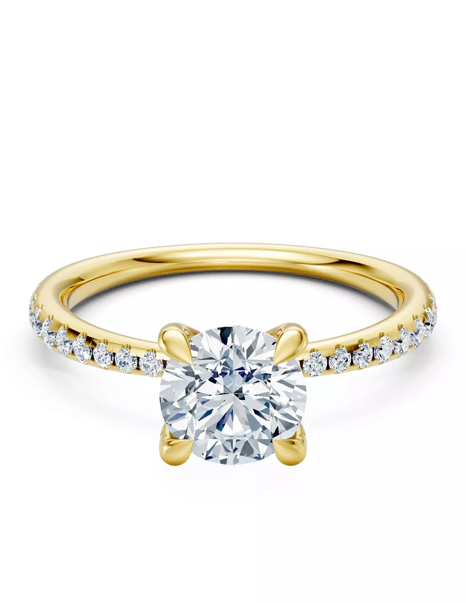 Anillo de compromiso de oro 14 k Amore Mio zirconia cúbica