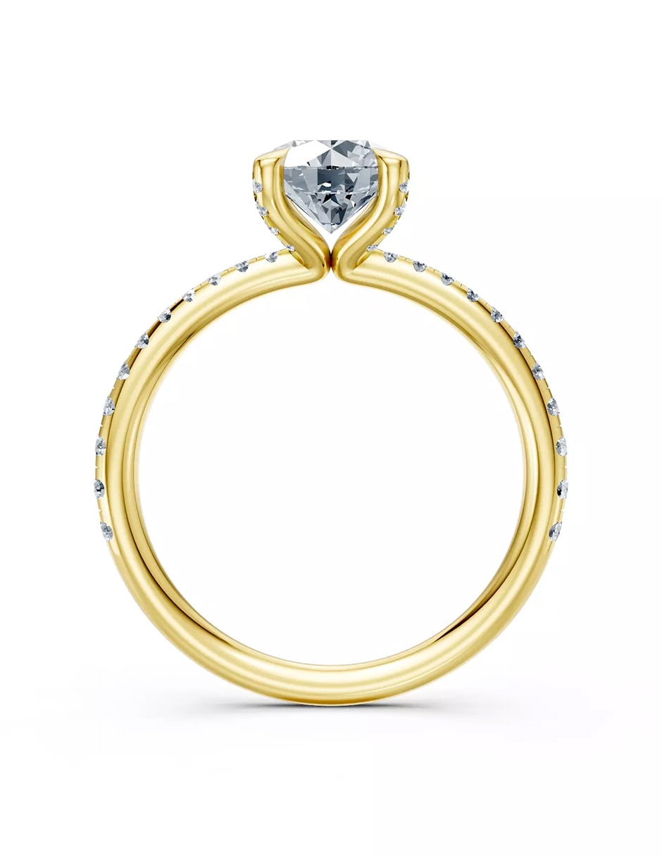 Anillo de compromiso de oro 14 k Amore Mio zirconia cúbica