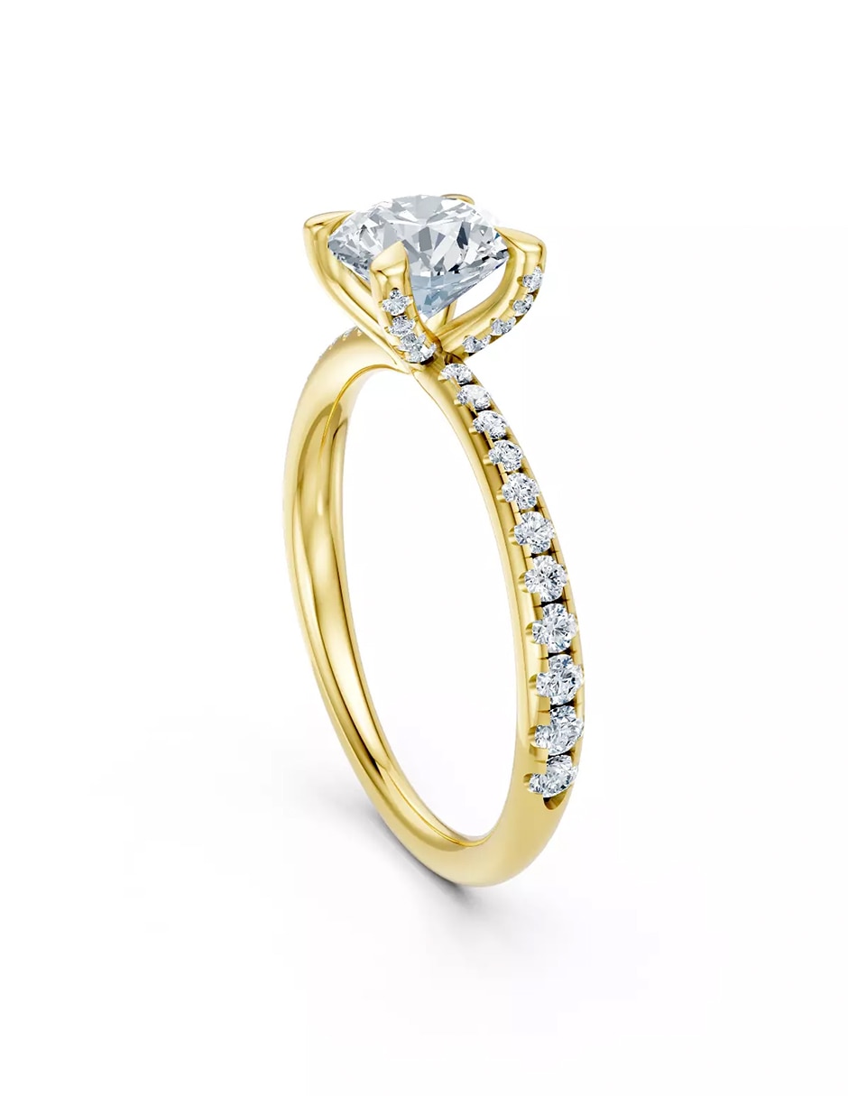 Anillo de compromiso de oro 14 k Amore Mio zirconia cúbica