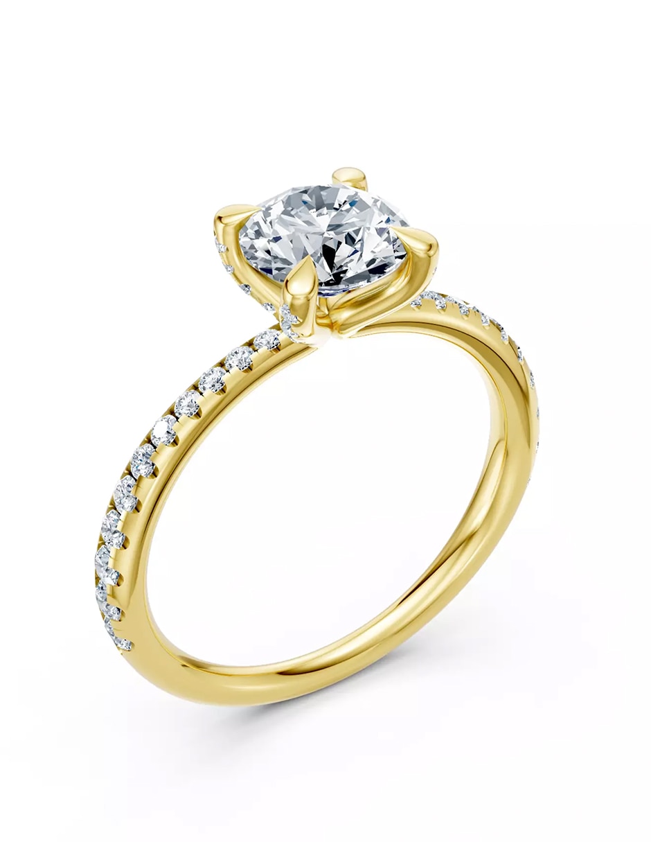 Anillo de compromiso de oro 14 k Amore Mio zirconia cúbica
