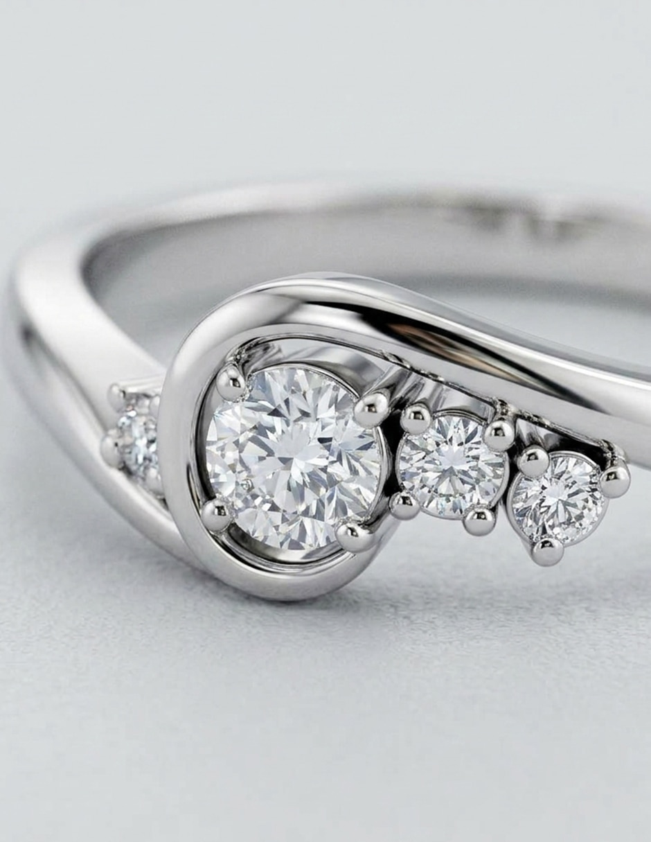 Anillo de compromiso de oro 14 k zirconia cúbica 5