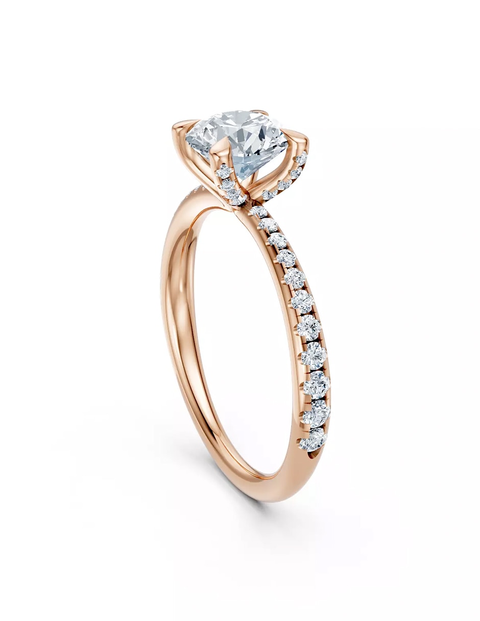 Anillo de compromiso de oro 18 k zirconia cúbica 4