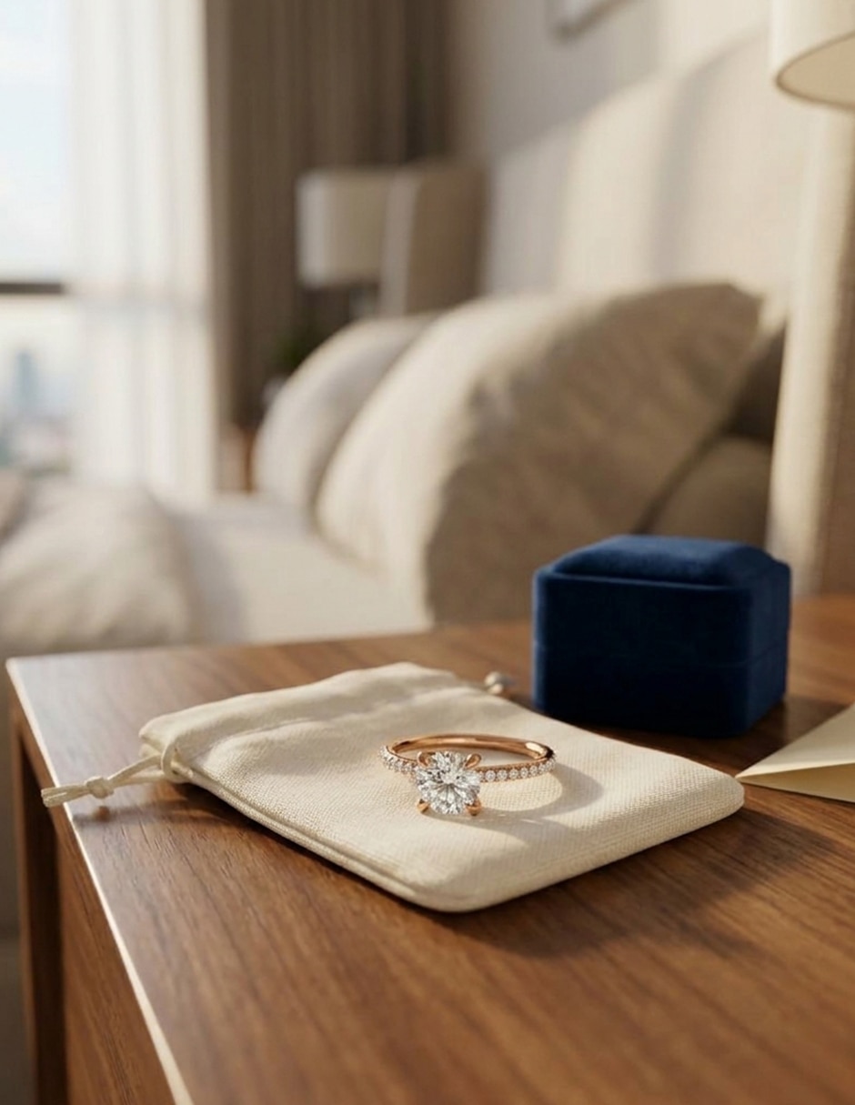 Anillo de compromiso de oro 18 k zirconia cúbica 5