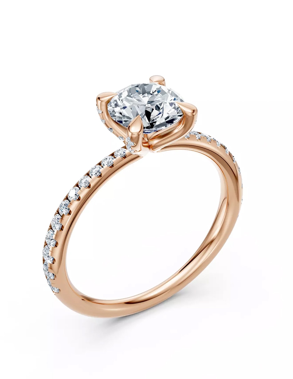 Anillo de compromiso de oro 18 k zirconia cúbica 6