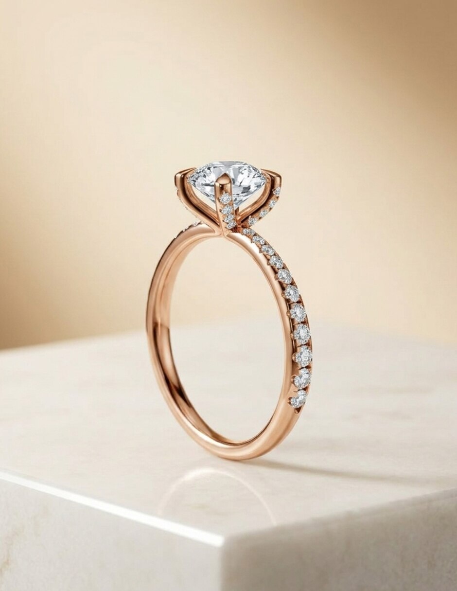 Anillo de compromiso de oro 18 k zirconia cúbica 7