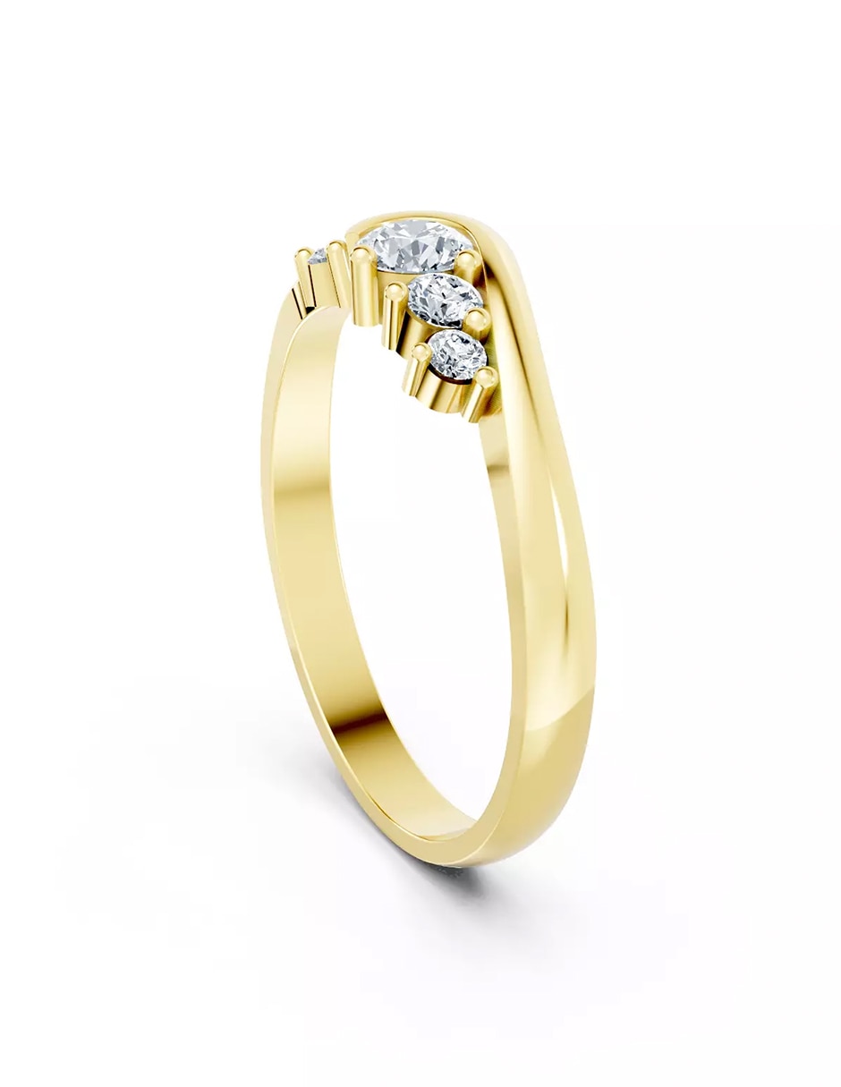 Anillo de compromiso de oro 9 k Amore Mio zirconia cúbica