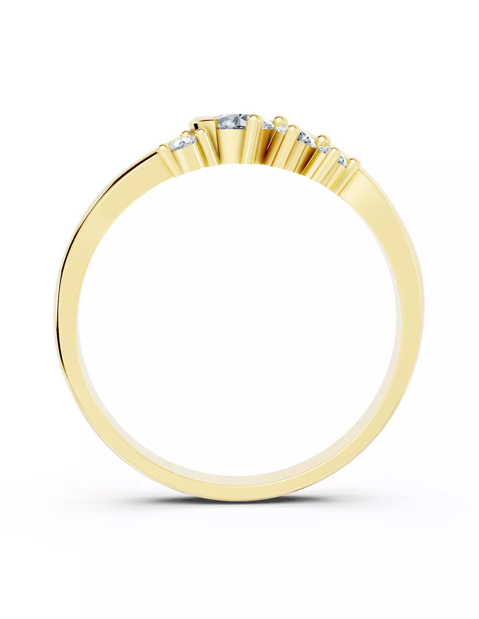 Anillo de compromiso de oro 18 k zirconia cúbica 2