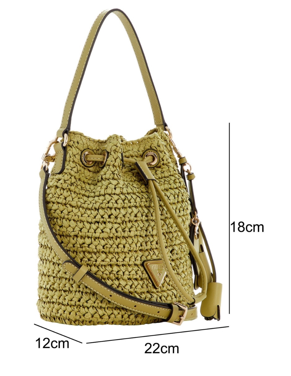 Set/bolsa bucket ofelia de rafia para mujer 5