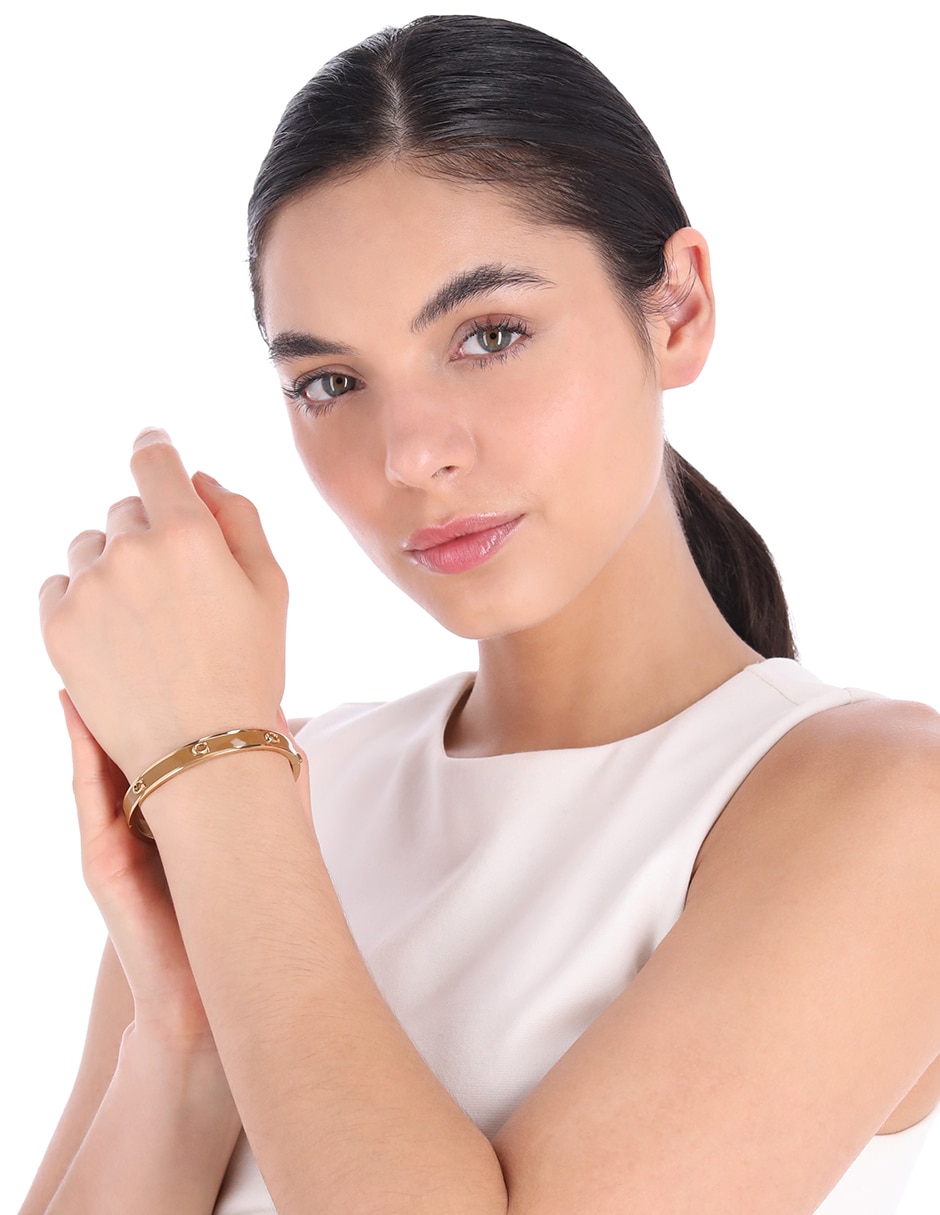 Brazalete Coach Pegged Enamel Bangles acabado brillante