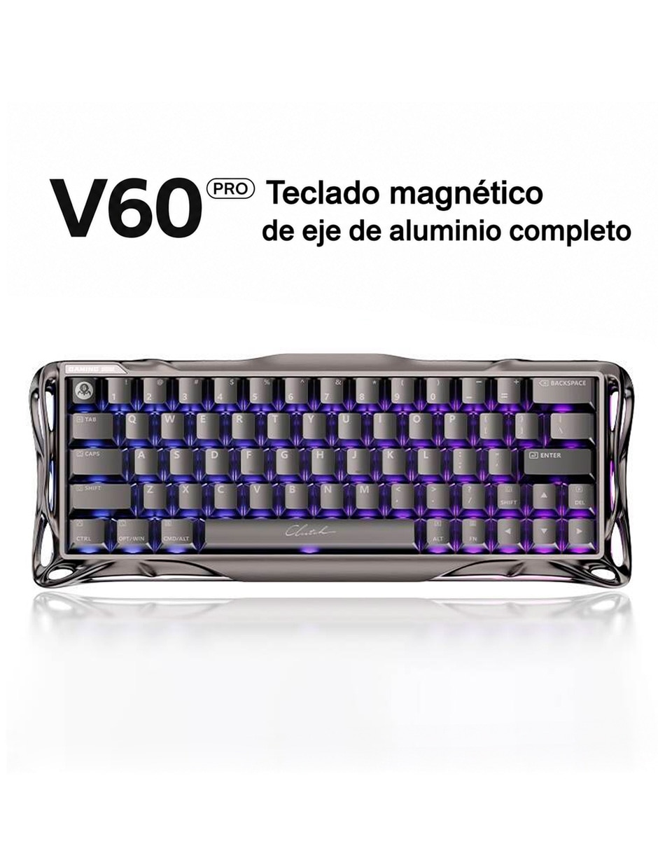 Teclado gamer USB-C QWERT inglés con interruptor Lineal Gravastar Mercury V60 Pro Deluxe Edition