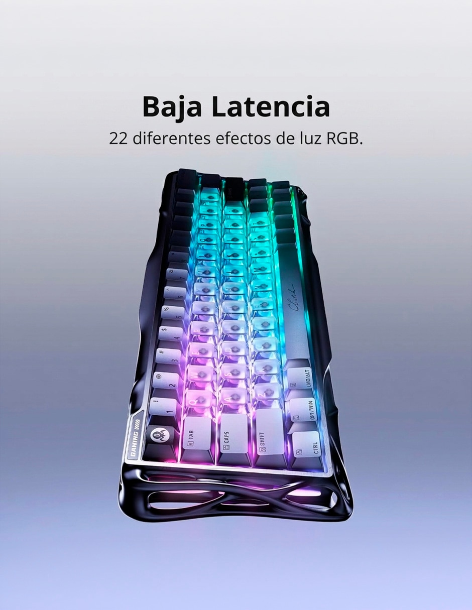 Teclado gamer USB-C QWERT inglés con interruptor Lineal Mercury V60 Pro Deluxe Edition 7