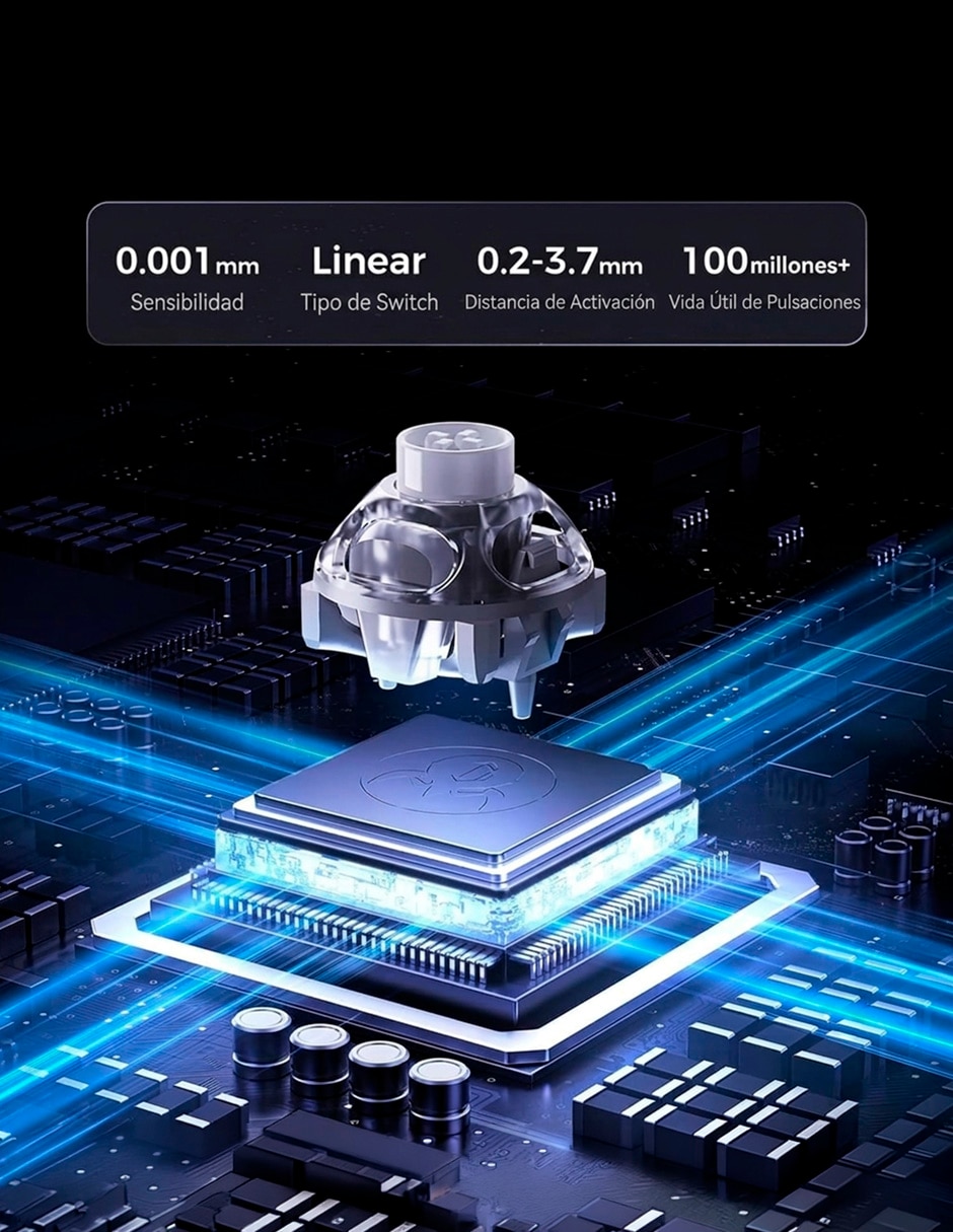 Teclado gamer USB-C QWERT inglés con interruptor Lineal Mercury V60 Pro Deluxe Edition 5