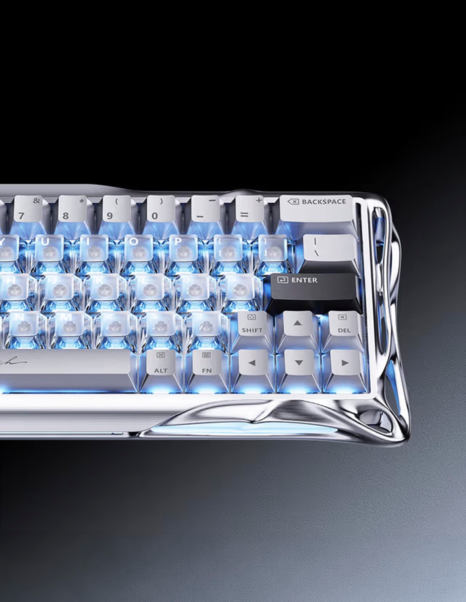 Teclado gamer USB-C QWERT inglés con interruptor Lineal Mercury V60 Pro Deluxe Edition 6