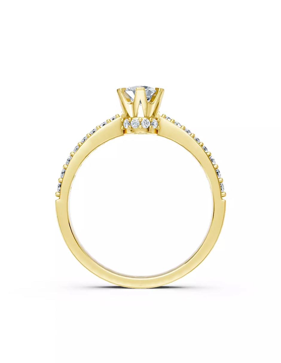 Anillo de compromiso de oro 14 k Amore Mio zirconia cúbica